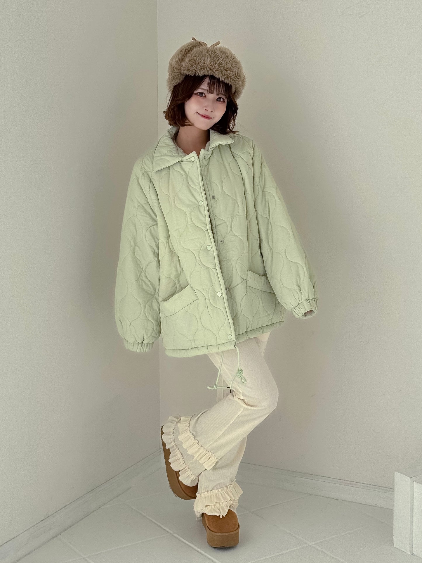 裏地ボア中綿ジャケット