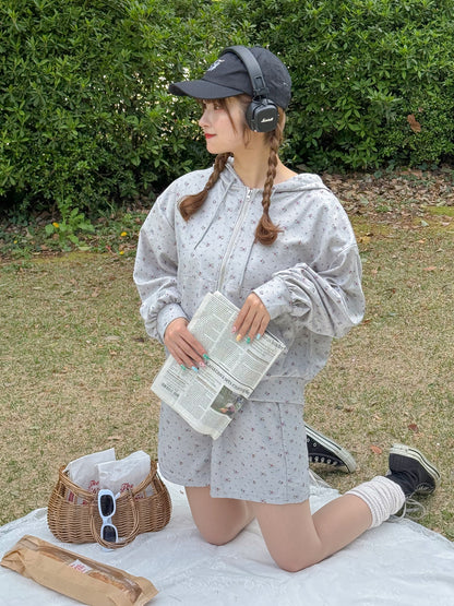 小花柄サーマルセットアップ