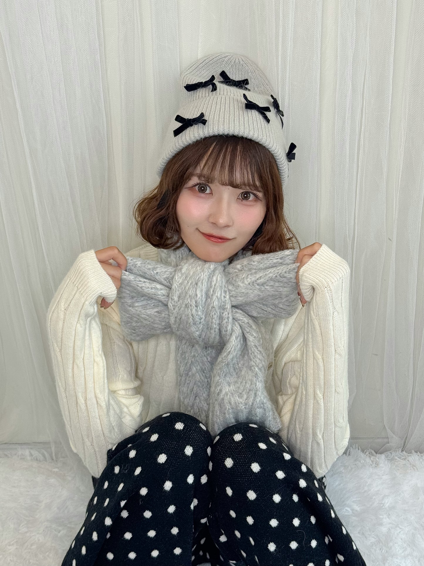 リボンニットキャップ