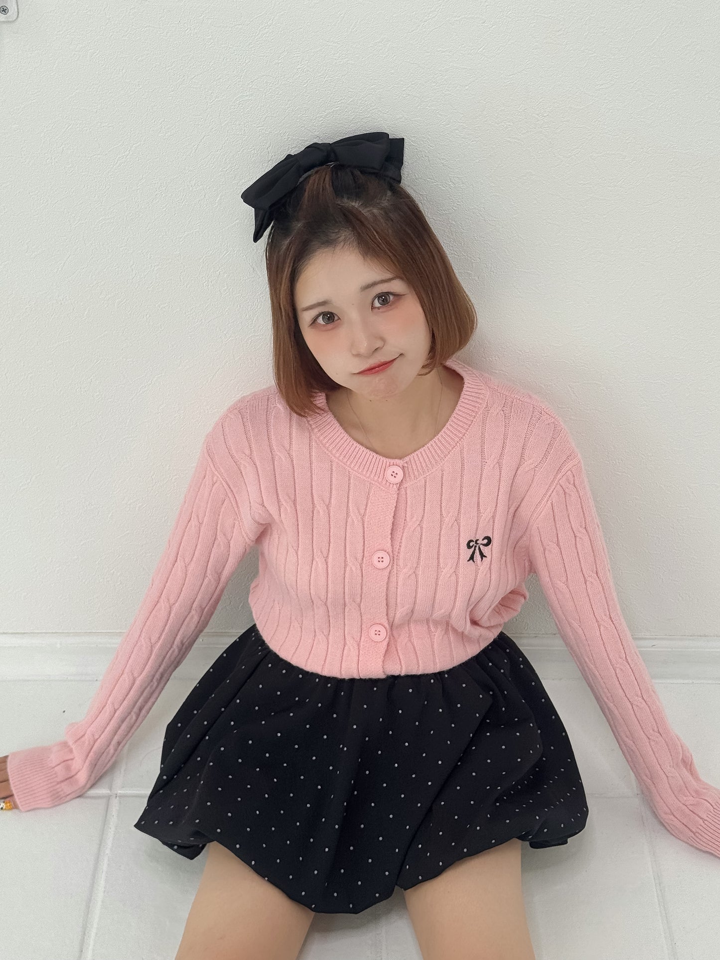 【Official限定価格】リボン刺繍ニットカーディガン