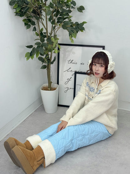 キルティングフリースパンツ