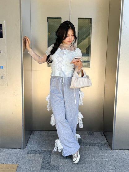 【Official限定価格】レースアップパフブラウス