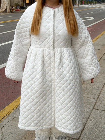 キルティングロングコート