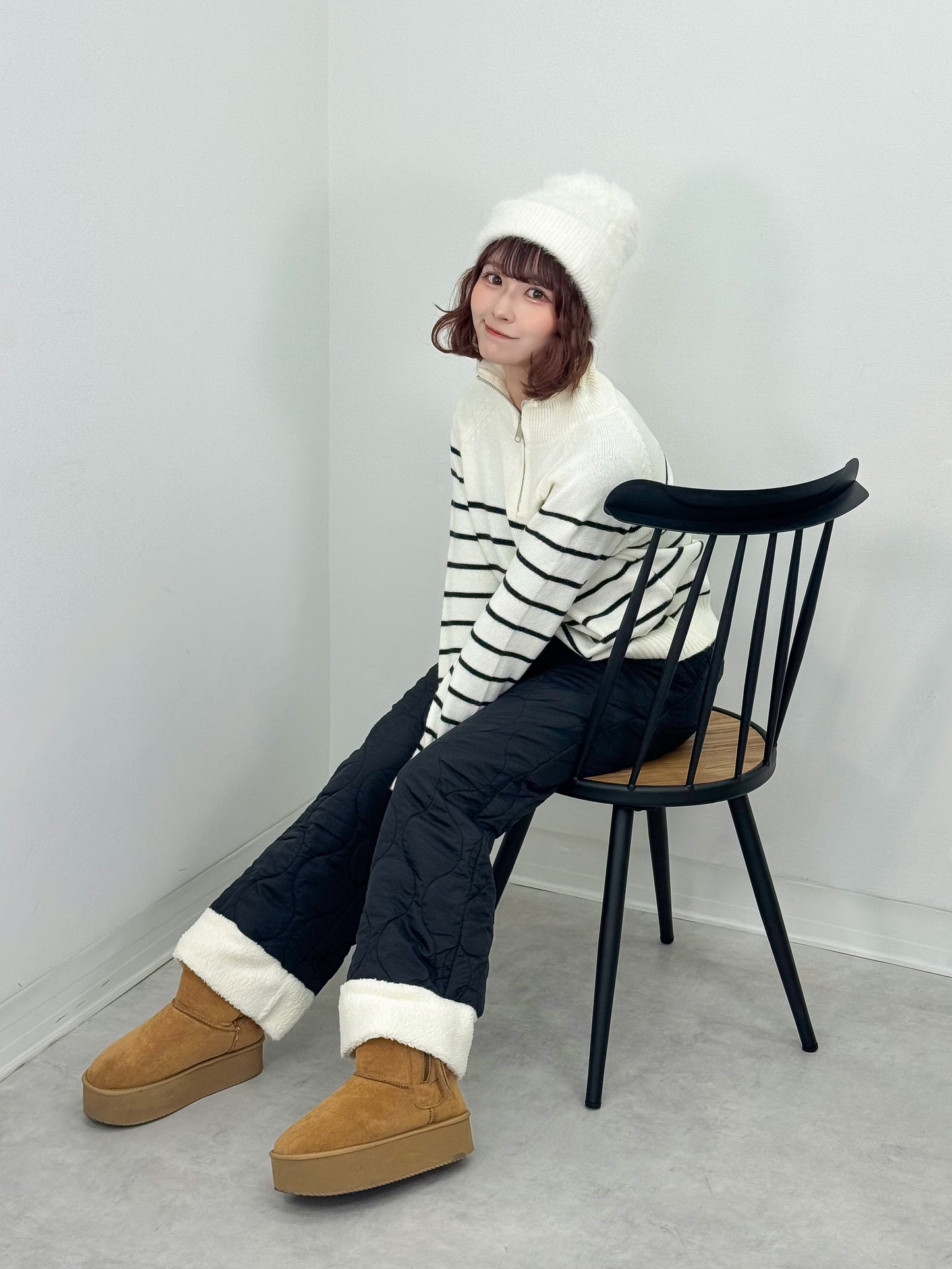 キルティングフリースパンツ