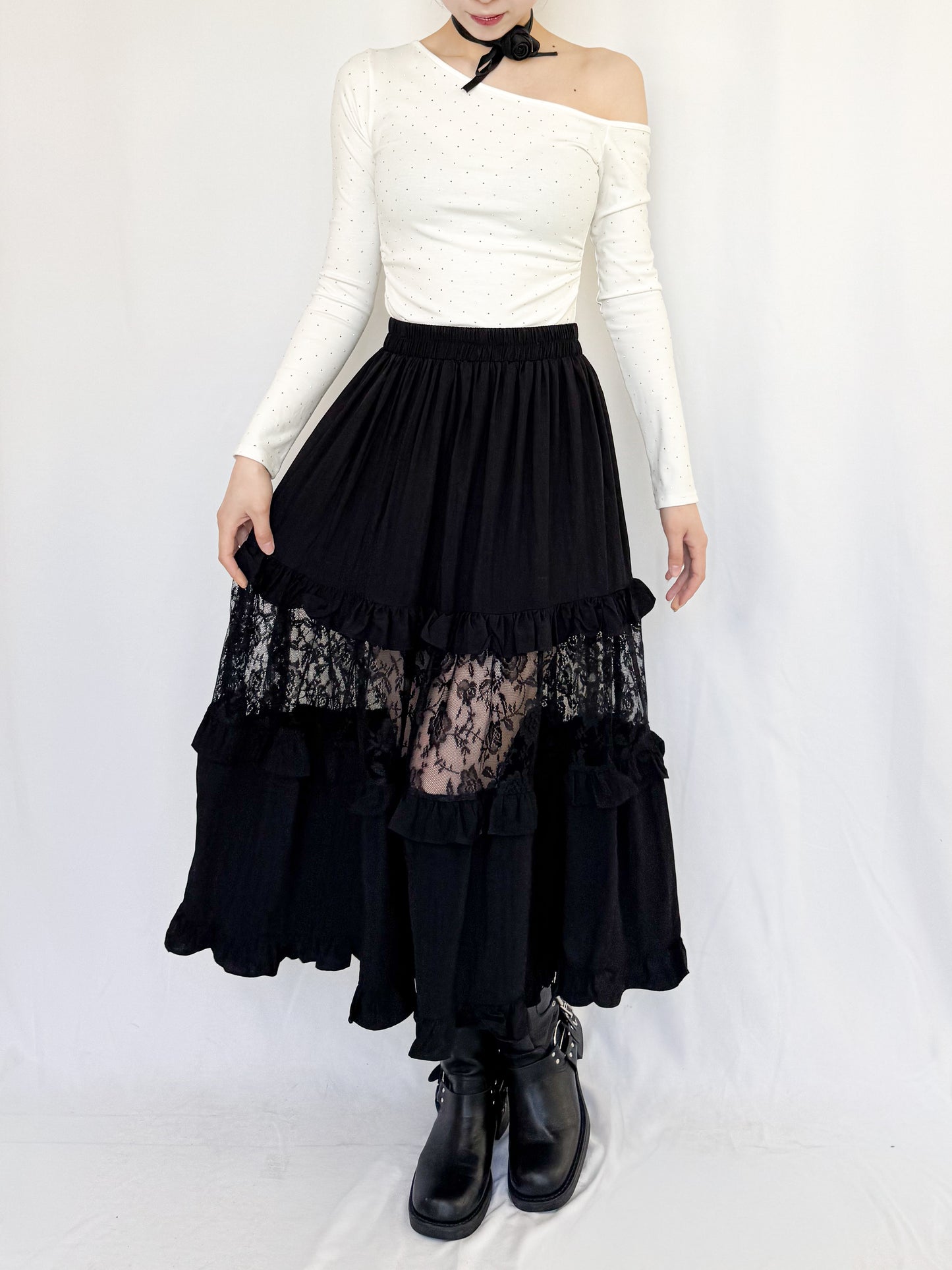 【Official限定】レースパッチワークスカート