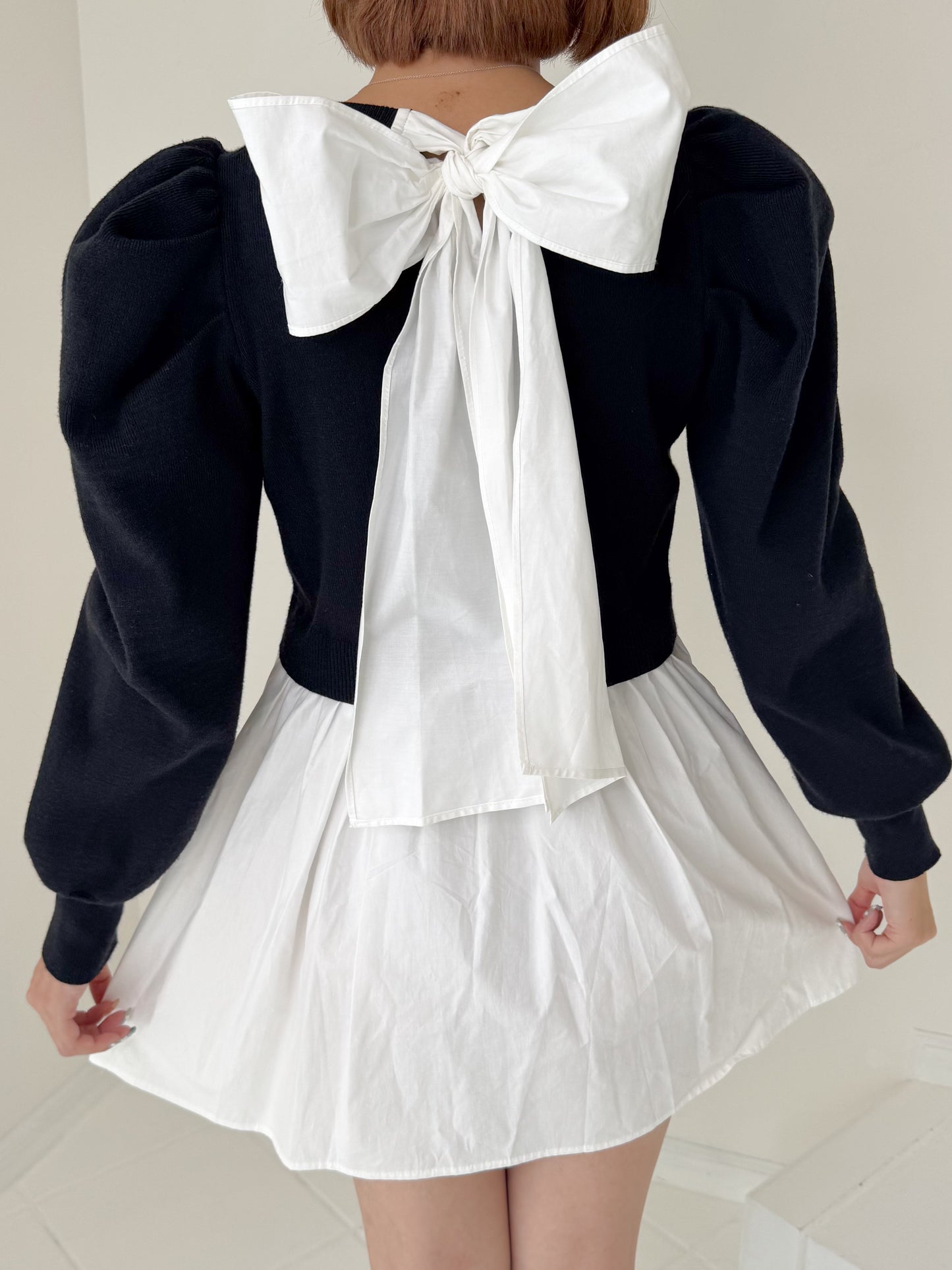 【Official限定価格】バックリボンパフスリーブチュニック