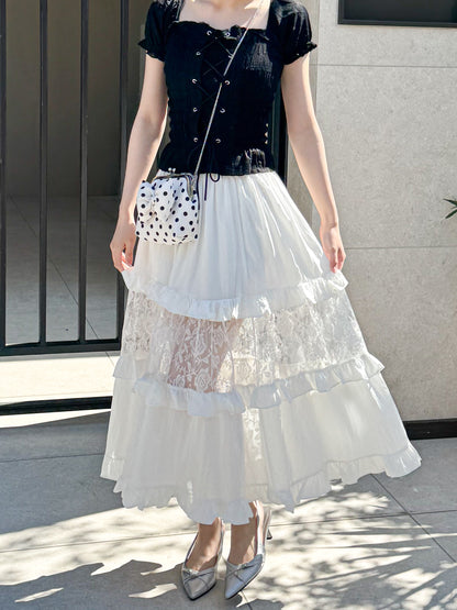 【Official限定】レースパッチワークスカート