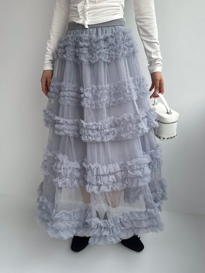 【Official限定価格】ボリュームチュールロングスカート