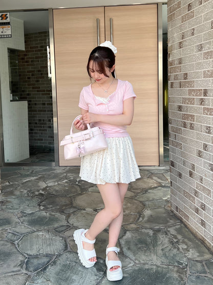小花柄レイヤーTシャツ