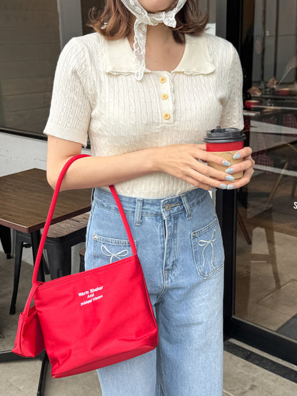 【Official限定価格】フリルリブニットポロ