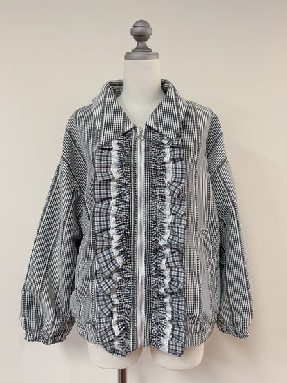 【Official限定価格】ギンガムチェックフリルブルゾン
