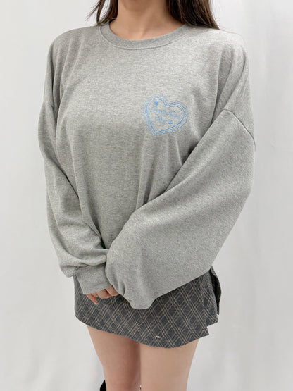 ハート刺繍スエットシャツ