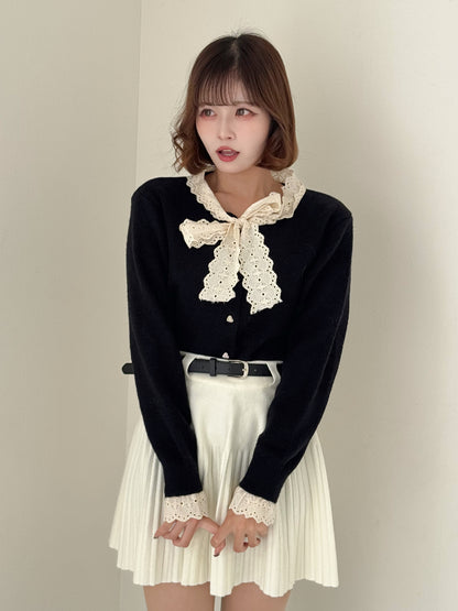 【Official限定価格】ボウタイハートボタンニット