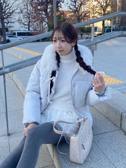 【Official限定価格】ファー付きショートパフブルゾン