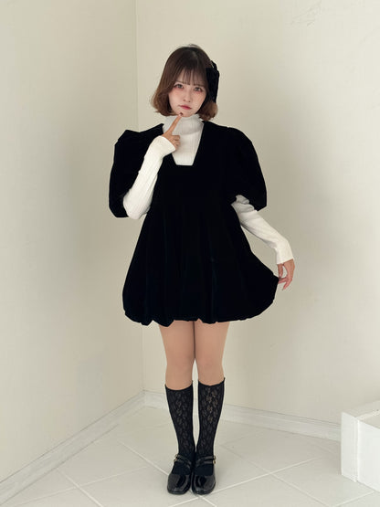 【Official限定】バルーンベロアワンピース