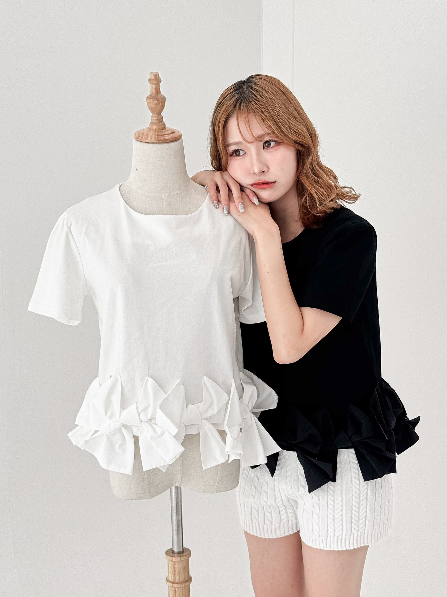 ウエストリボンTシャツ