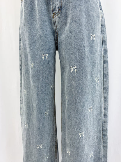 【Official限定価格】リボン刺繡デニムパンツ