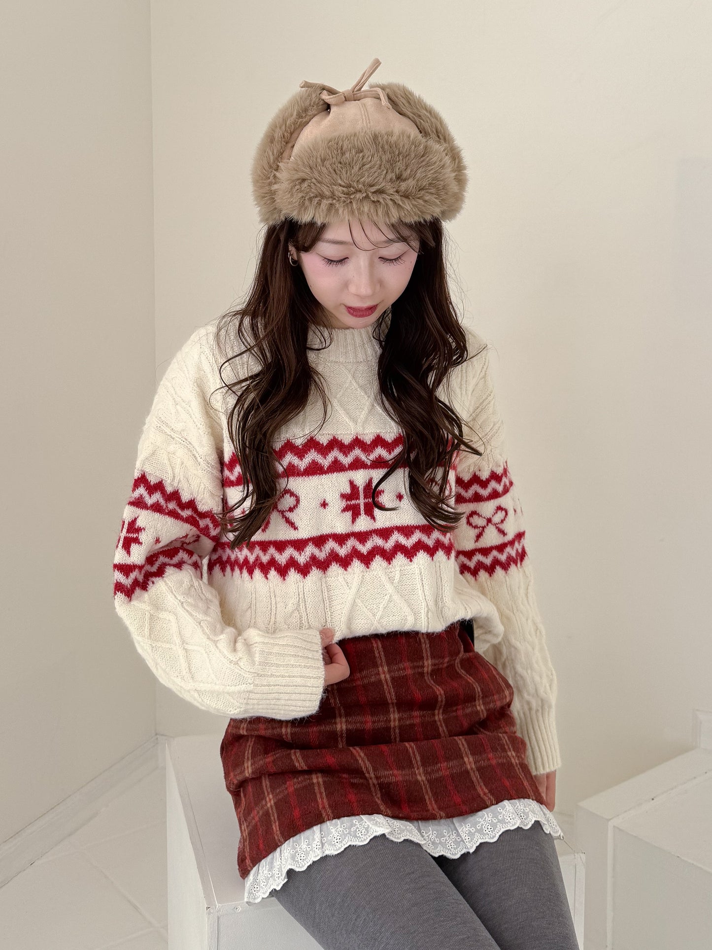 【Official限定価格】モチーフ柄ジャガードニット