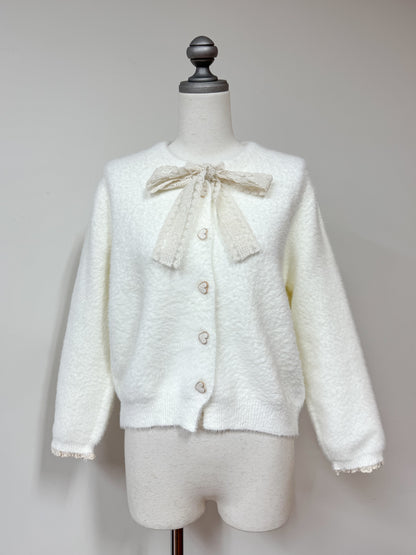 【Official限定価格】ボウタイハートボタンシャギーニット