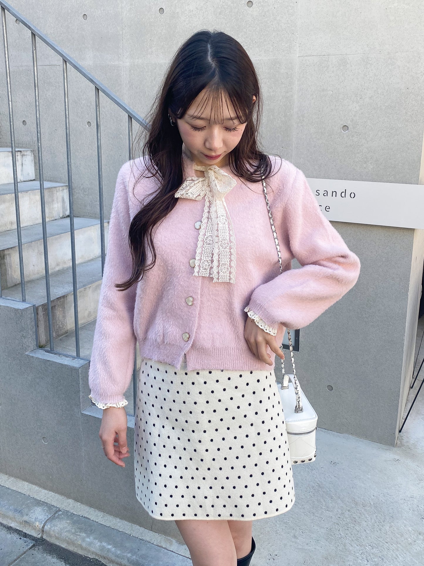 【Official限定価格】ドットニット台形スカート