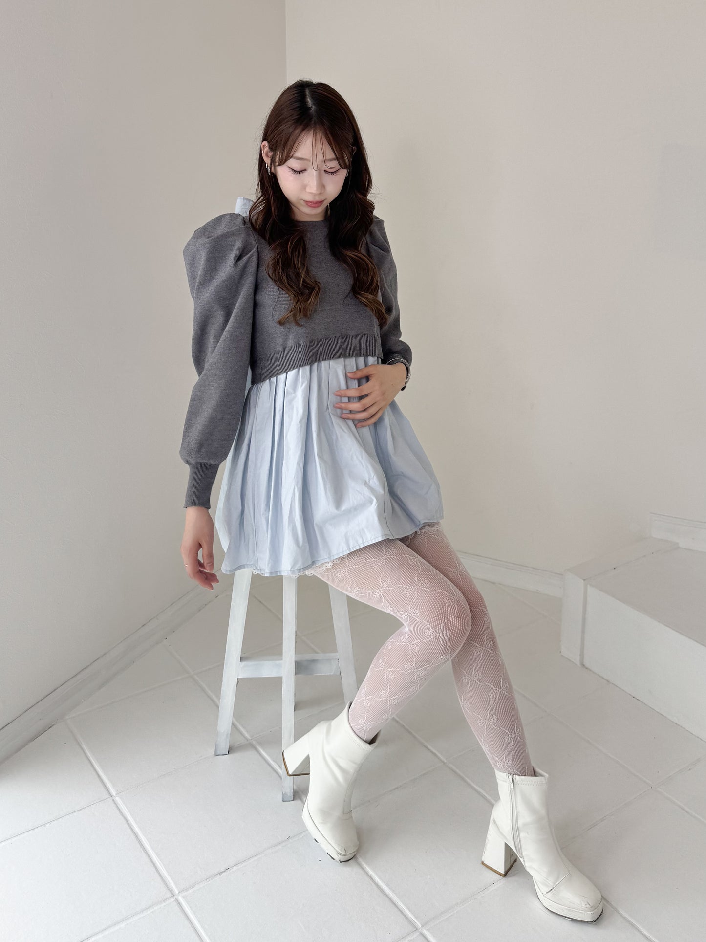 【Official限定価格】バックリボンパフスリーブチュニック