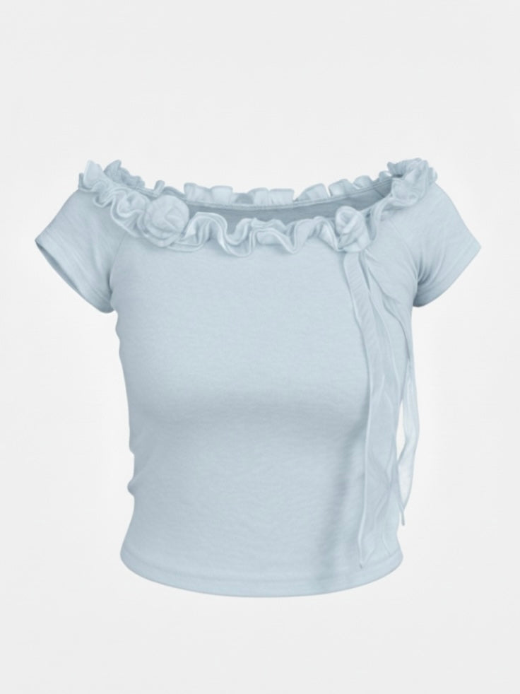 ローズフリルTシャツ