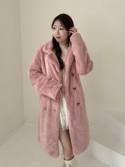 フェイクファーロングコート