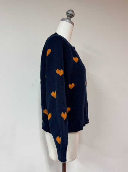 ジップ付きハートニット