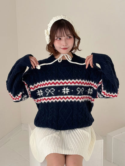 【Official限定価格】モチーフ柄ジャガードニット