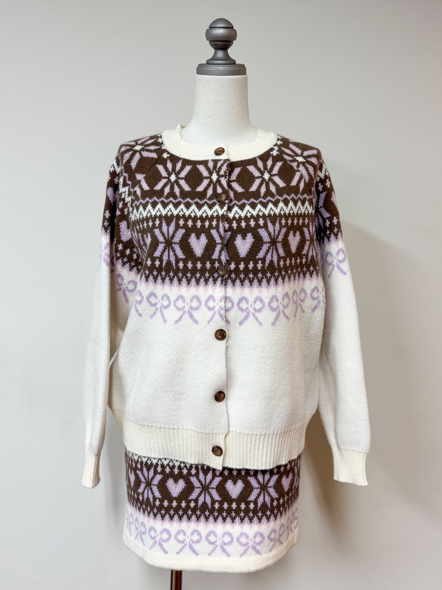 リボンノルディックニットセットアップ