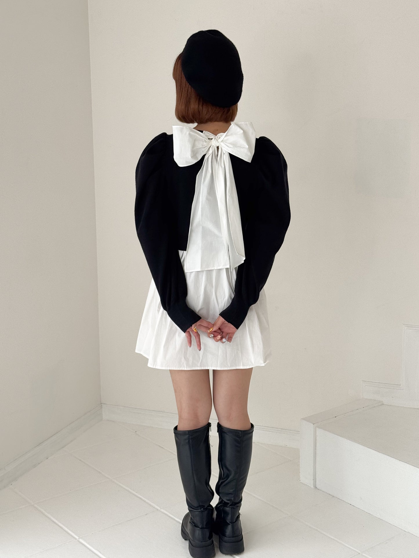 【Official限定価格】バックリボンパフスリーブチュニック