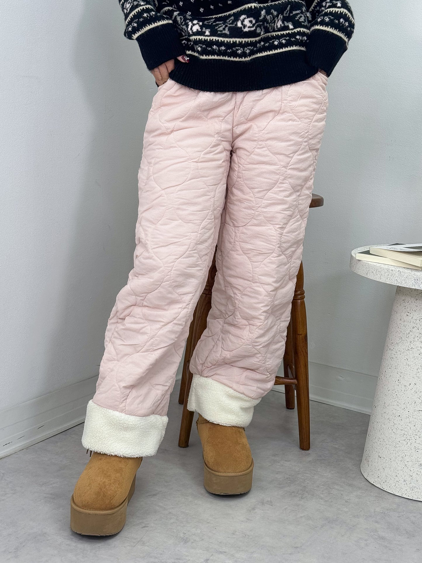 キルティングフリースパンツ