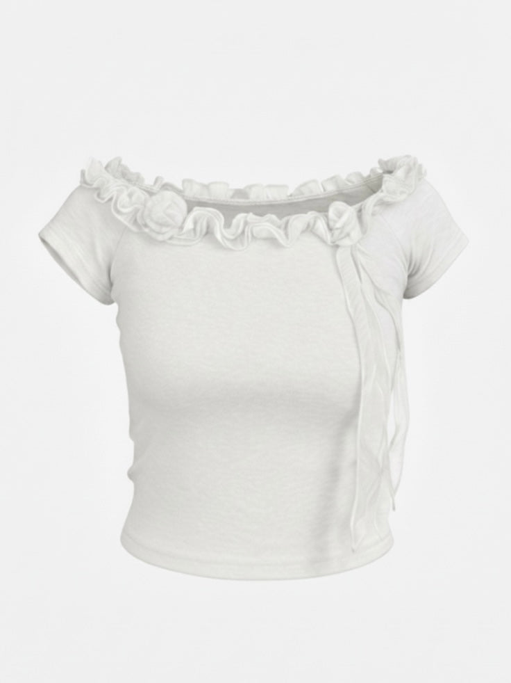 ローズフリルTシャツ
