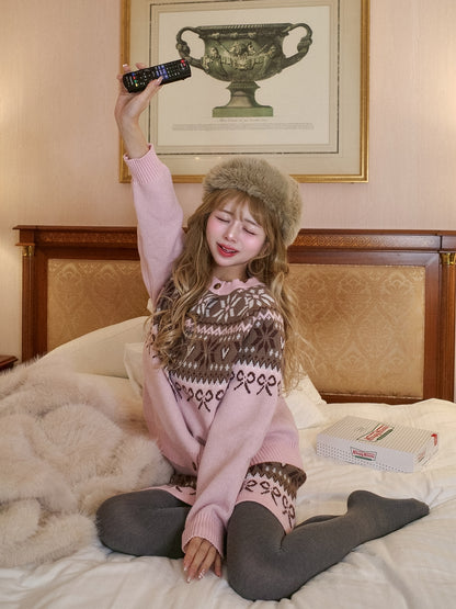 リボンノルディックニットセットアップ