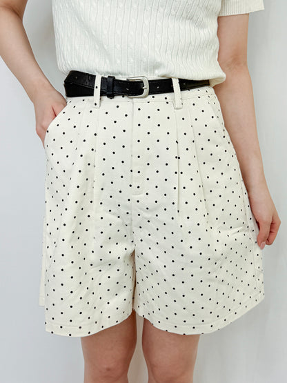 【Official限定価格】ベルト付きドットデニムハーフパンツ