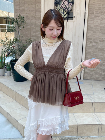 【Official限定価格】チュールペプラムビスチェ