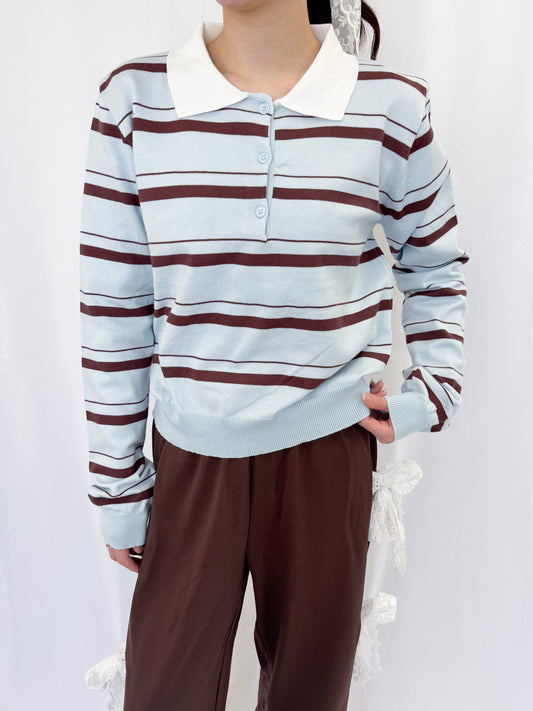 【Official限定価格】襟付きボーダーニットトップス