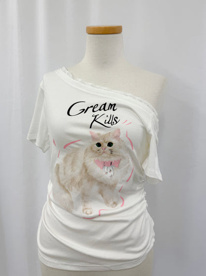 キャットプリントTシャツ
