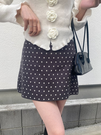 【Official限定価格】ドットニット台形スカート