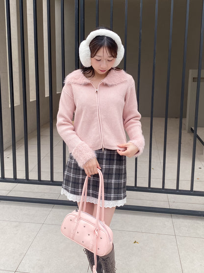 【Official限定価格】ジップ付きシャギードッキングニット