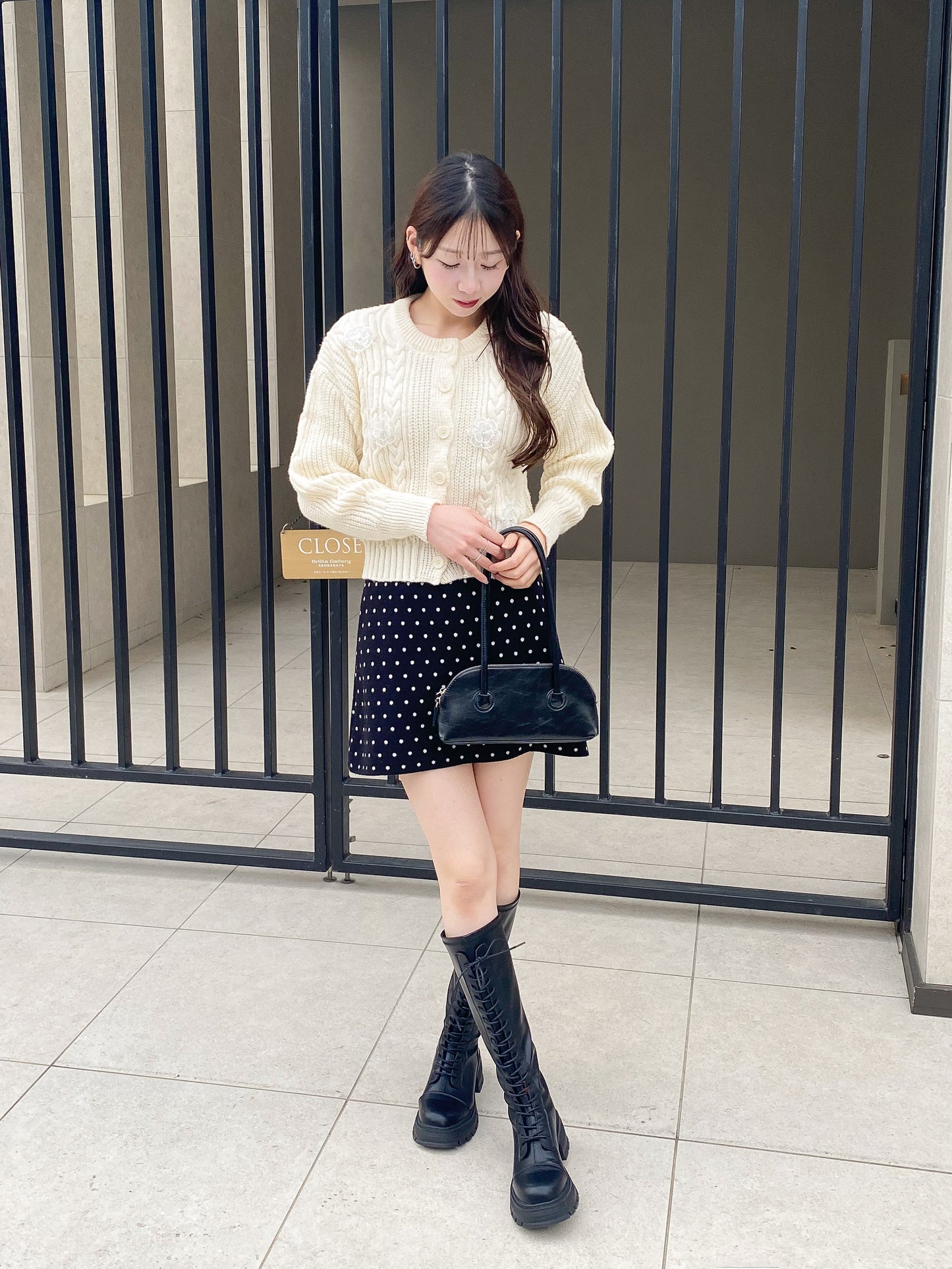 【Official限定価格】ドットニット台形スカート