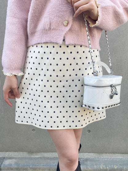 【Official限定価格】ドットニット台形スカート