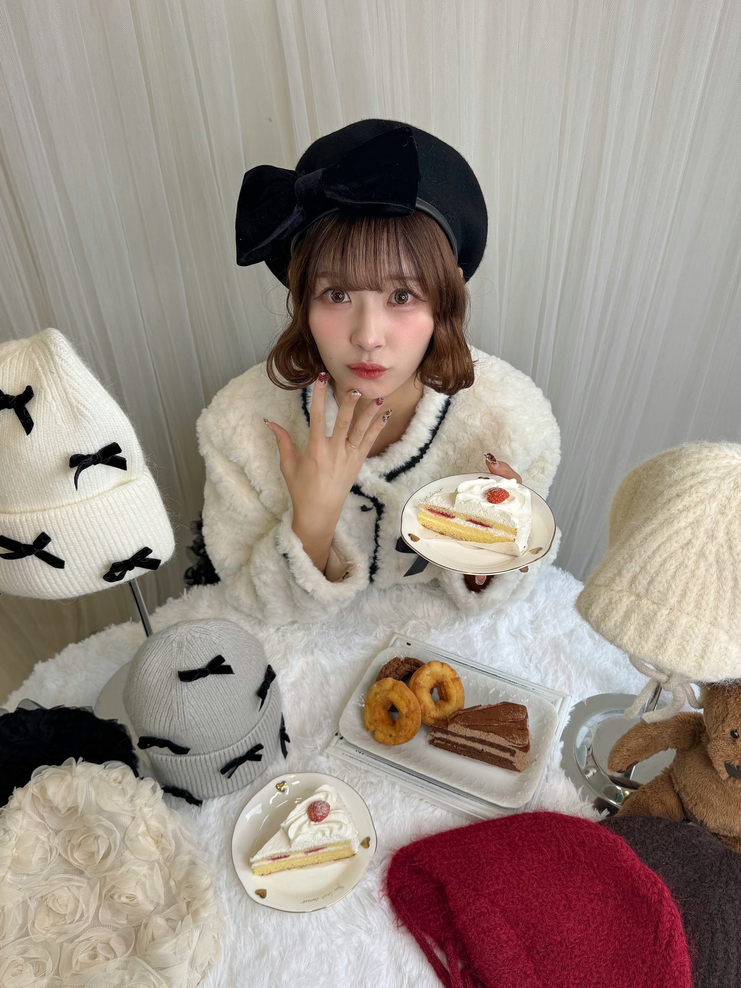 リボンベレー帽