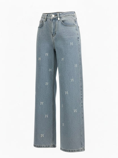【Official限定価格】リボン刺繡デニムパンツ