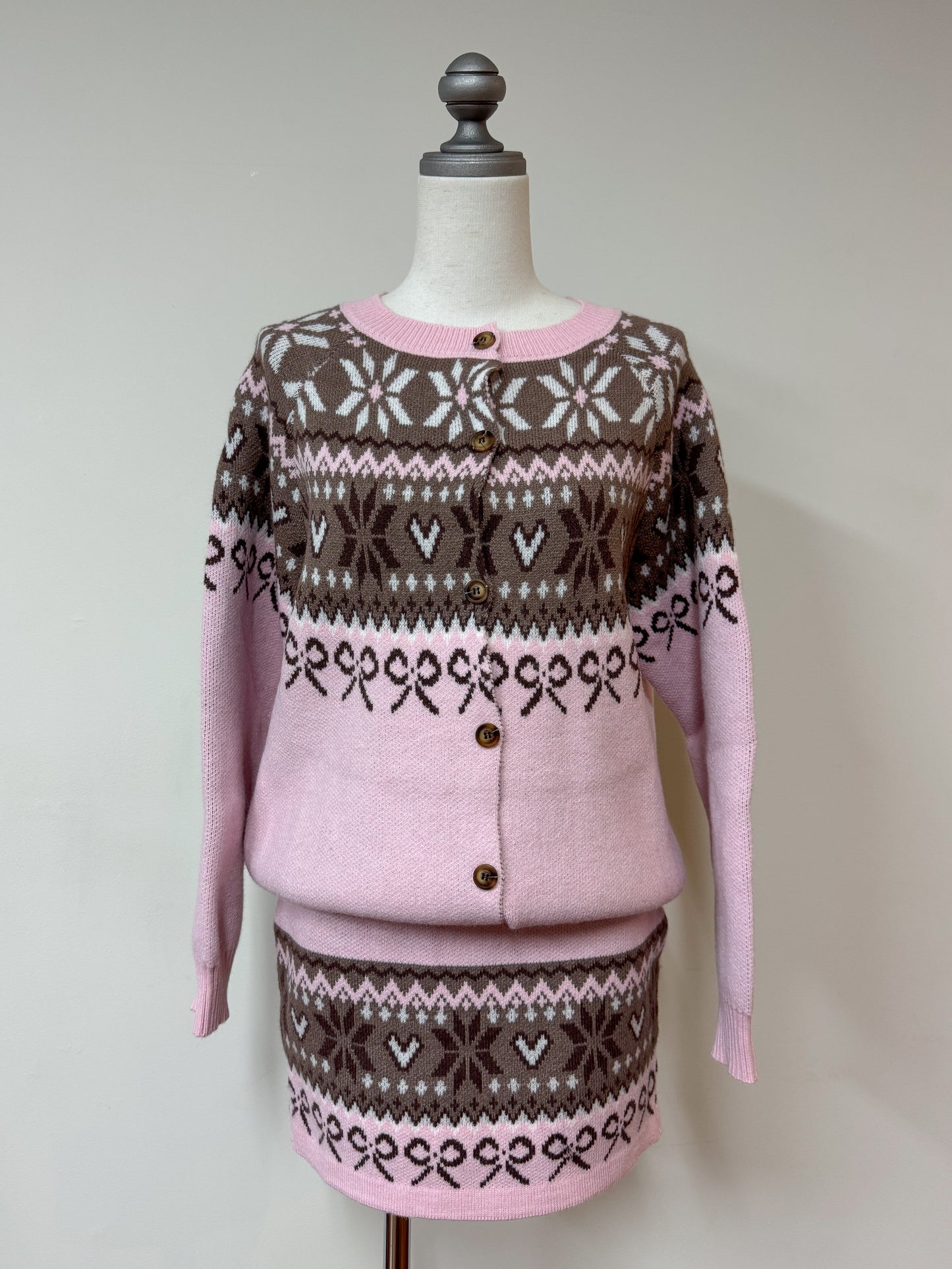 リボンノルディックニットセットアップ