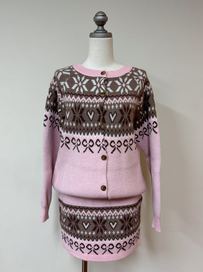 リボンノルディックニットセットアップ