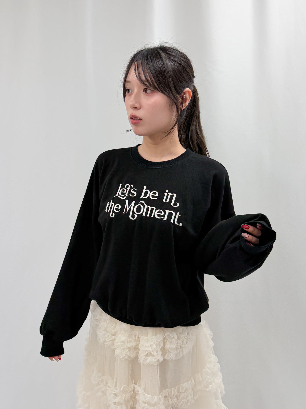 刺繡入りスエットシャツ