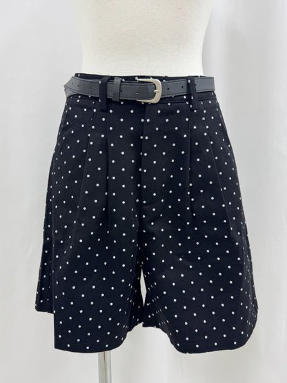 【Official限定価格】ベルト付きドットデニムハーフパンツ