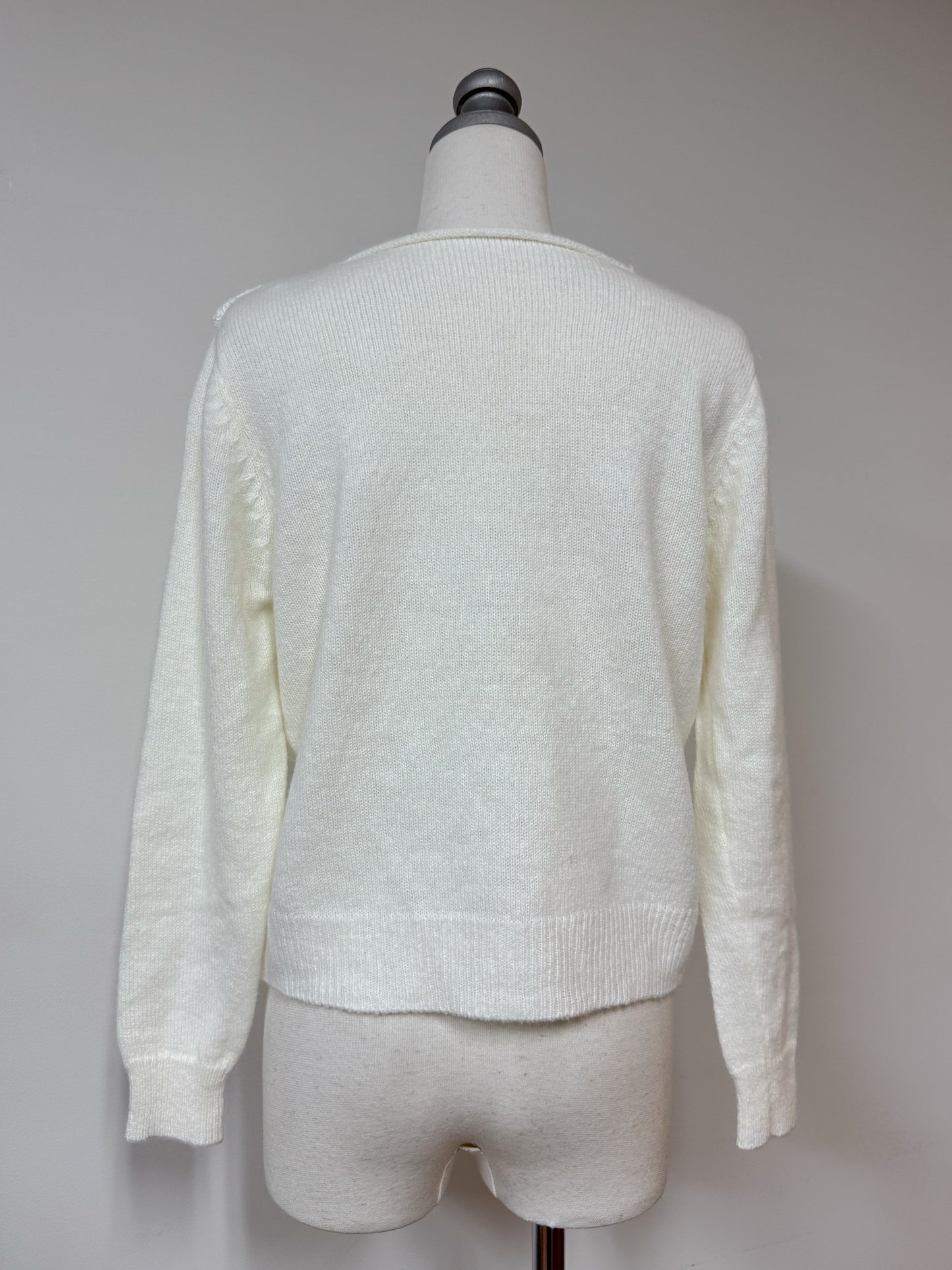 Vネックレースニット