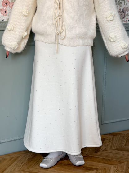 ラインストーンフレアロングスカート